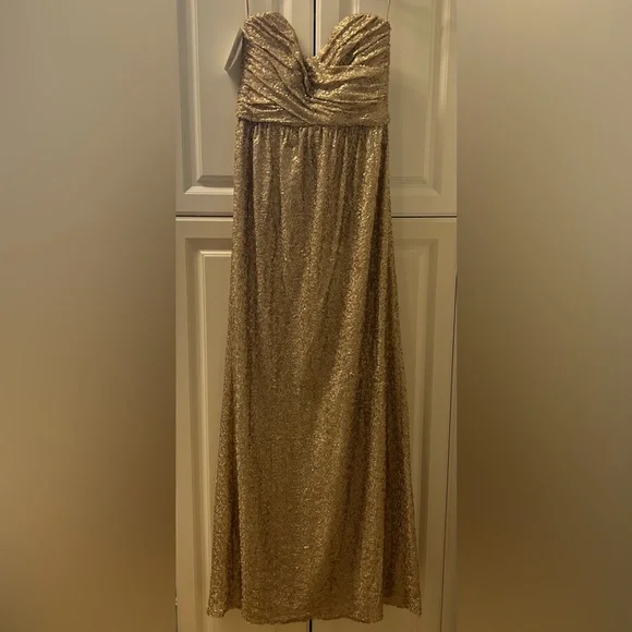 Amsale | Dresses | Nwt Amsale Strapless Long Sequin Dress | Poshmark